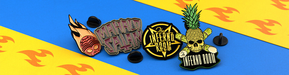 The Inferno Room’s Fiery Custom Pins
