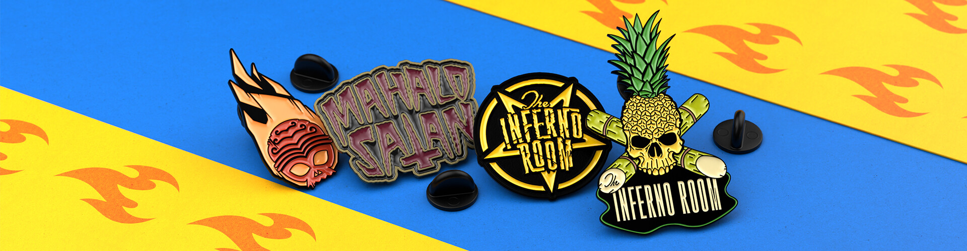 The Inferno Room’s Fiery Custom Pins
